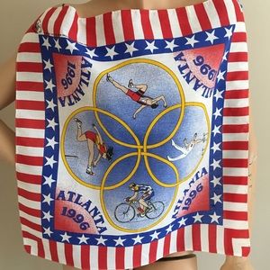 1996 Vintage Olympics Bandanna Atlanta Souvenir Made in USA American History